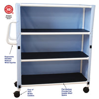 MJM 300 Series 3-Shelf Jumbo Linen Cart with Cover
