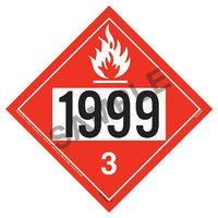 J.J. Keller 1999 Placard - Class 3 Flammable Liquid - .040" Polycarbonate
