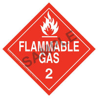J.J. Keller Division 2.1 Flammable Gas Placard - Worded, 3.2 mil Vinyl Removable Adhesive - Economy