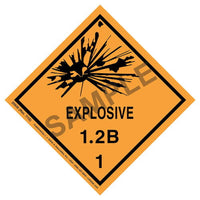 JJ Keller Explosives Label - Class 1, Division 1.2B - Poly