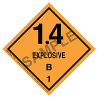 JJ Keller Explosives Label - Class 1, Division 1.4B - Poly