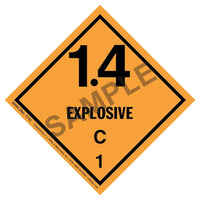 JJ Keller Explosives Label - Class 1, Division 1.4C - Poly