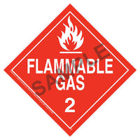 JJ Keller Division 2.1 Flammable Gas Placard - Worded - 20 mil Unlaminated Polystyrene