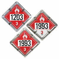 JJ Keller Aluminum Flip Placard - 3 Legend, Numbered, Class 3 Flammable, Combustible