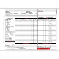 JJ Keller Garage Repair Order with Work Codes - Carbonless