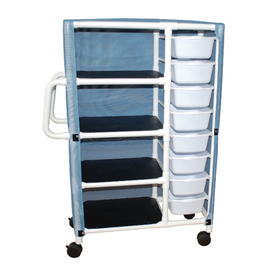MJM International Combo Specialty Medical Cart – Multi-Tier Healthcare Supply & Linen Organizer