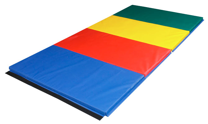 CanDo Accordion Mat - 2" PU Foam with Cover - 6' x 12' - Rainbow Colors — for Exercise and Therapy Floor Work