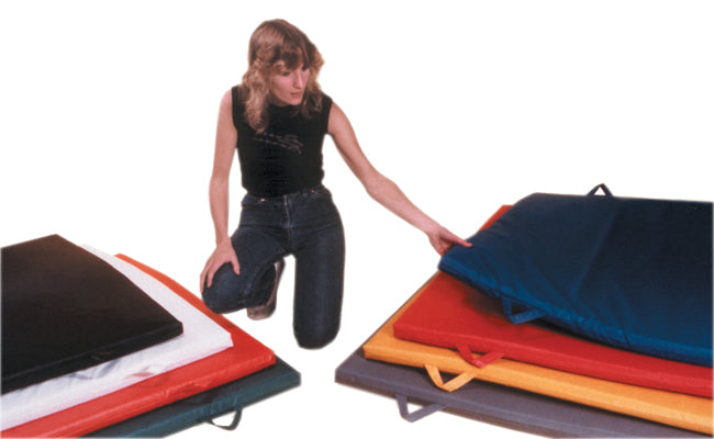 CanDo Mat with Handle - Non Folding - 1-3/8" EnviroSafe Foam with Cover - 4' x 6' - Specify Color — for Exercise and Therapy Floor Work