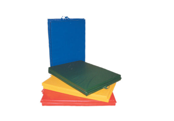 CanDo Mat with Handle - Center Fold - 1-3/8" EnviroSafe Foam with Cover - 4' x 8' - Specify Color — for Exercise and Therapy Floor Work