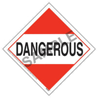 JJ Keller Dangerous Placard - Worded - 176 lb Polycoated Tagboard Removable Adhesive