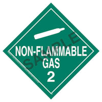 JJ Keller Division 2.2 Non-Flammable Gas Placard, Worded, 176 lb Polycoated Tagboard, Removable Adhesive