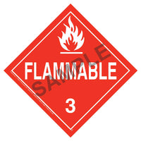 J.J. Keller Class 3 Flammable Liquid Placard - Worded