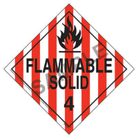 JJ Keller Division 4.1 Flammable Solid Placard, Worded, 176 lb Polycoated Tagboard, Removable Adhesive