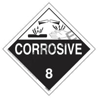 J.J. Keller Class 8 Corrosive Placard - Worded