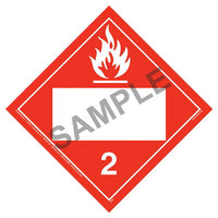 JJ Keller Division 2.1 Flammable Gas Placard , Blank, 176 lb Polycoated Tagboard, Removable Adhesive