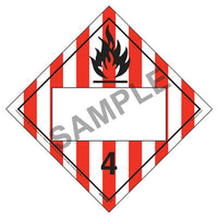 JJ keller Division 4.1 Flammable Solid Placard Blank, 176 lb Polycoated Tagboard, Removable Adhesive