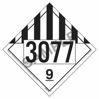 JJ Keller 3077 Placard, Class 9 Miscellaneous, 176 lb Polycoated Tagboard, Removable Adhesive