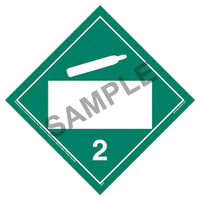 JJ Keller Division 2.2 Non-Flammable Gas Placard, Imprinted, 176 lb Polycoated Tagboard, Removable Adhesive