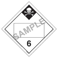 JJ Keller Division 6.1 Inhalation Hazard Placard, 176 lb Polycoated Tagboard, No Adhesive