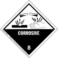 JJ Keller Class 8 Corrosive Labels, Vinyl, Single Sheet (2 Labels/Sheet)