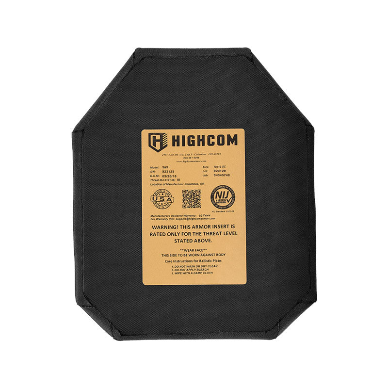 HighCom Guardian 3S9 Level III+ Single-Curve Hard Armor Plate – Heavy-Duty Special Threat Protection