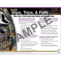 J.J. Keller Slips Trips Falls Instructional Chart