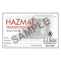 JJ Keller Hazmat Transportation: Driver Training - Wallet Cards