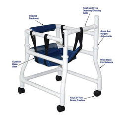 MJM PVC Height-Adjustable Stroller/Walker, 250 lb Capacity