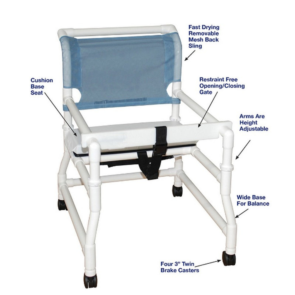 MJM 21" Adult Wide PVC Institutional Walker, 300 lb Capacity