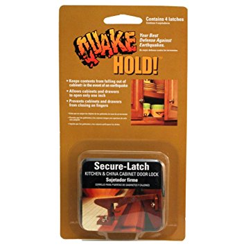 MayDay 4250 QuakeHOLD! Kitchen and China Cabinet Door Latch - Brown