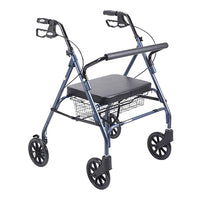 Drive Heavy Duty Bariatric Walker Rollator with Large Padded Seat, Blue — for Safe and Supported Mobility