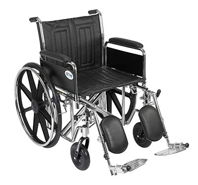 Drive Sentra EC Heavy Duty Wheelchair, Detachable Full Arms, Elevating Leg Rests, 20" Seat — for Mobility and Patient Transport