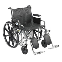 Drive Sentra EC Heavy Duty Wheelchair, Detachable Desk Arms, Elevating Leg Rests, 22" Seat — for Mobility and Patient Transport