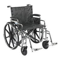 Drive Sentra Extra Heavy Duty Wheelchair, Detachable Desk Arms, Swing away Footrests, 22" Seat — for Mobility and Patient Transport