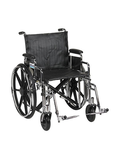 Drive Sentra Extra Heavy Duty Wheelchair, Detachable Desk Arms, Swing away Footrests, 20" Seat — for Mobility and Patient Transport