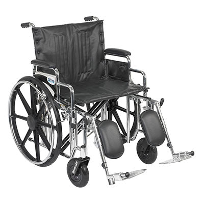 Drive Sentra Extra Heavy Duty Wheelchair, Detachable Desk Arms, Elevating Leg Rests, 22" Seat — for Mobility and Patient Transport