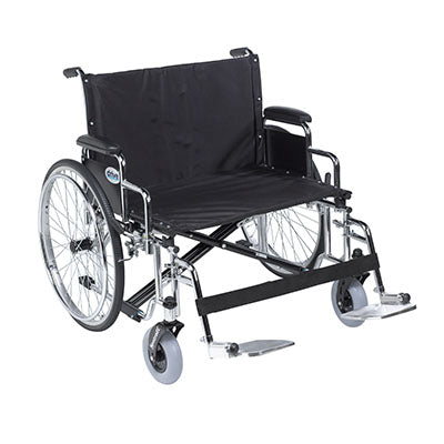 Drive Sentra EC Heavy Duty Extra Wide Wheelchair, Detachable Desk Arms, Swing away Footrests, 26" Seat — for Mobility and Patient Transport