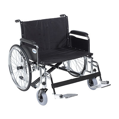 Drive Sentra EC Heavy Duty Extra Wide Wheelchair, Detachable Full Arms, Swing away Footrests, 30" Seat — for Mobility and Patient Transport