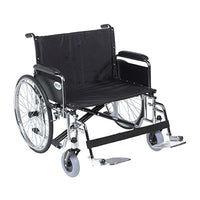 Drive Sentra EC Heavy Duty Extra Wide Wheelchair, Detachable Full Arms, Swing away Footrests, 30" Seat — for Mobility and Patient Transport