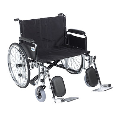 Drive Sentra EC Heavy Duty Extra Wide Wheelchair, Detachable Full Arms, Elevating Leg Rests, 30" Seat — for Mobility and Patient Transport
