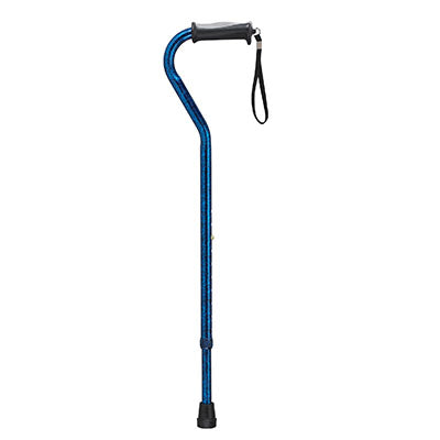 Drive Adjustable Height Offset Handle Cane with Gel Hand Grip, Red Crackle — for Treatment and Examination Rooms