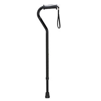 Drive Adjustable Height Offset Handle Cane with Gel Hand Grip, Black — for Treatment and Examination Rooms