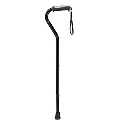 Drive Adjustable Height Offset Handle Cane with Gel Hand Grip, Black — for Treatment and Examination Rooms