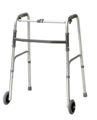 Drive Folding 2-button walker, 5" wheel-glides, 1 each — for Safe and Supported Mobility
