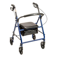 Drive Steel Rollator with 6" Wheels, Knockdown, Blue — for Safe and Supported Mobility