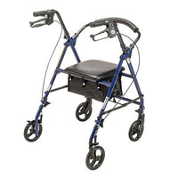 Drive Steel Rollator with 6" Wheels, Knockdown, Blue — for Safe and Supported Mobility