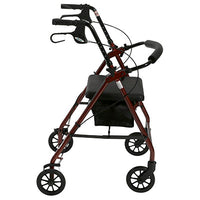 Drive Rollator Rolling Walker with 6" Wheels, Fold Up Removable Back Support and Padded Seat, Red — for Safe and Supported Mobility