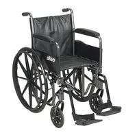 Drive Silver Sport 2 Wheelchair, Detachable Full Arms, Swing away Footrests — for Mobility and Patient Transport