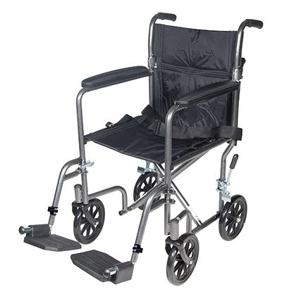 Drive Lightweight Steel Transport Wheelchair, Fixed Full Arms — for Strength Training and Rehabilitation