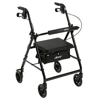 Drive Rollator Rolling Walker with 6" Wheels, Fold Up Removable Back Support and Padded Seat, Red — for Safe and Supported Mobility